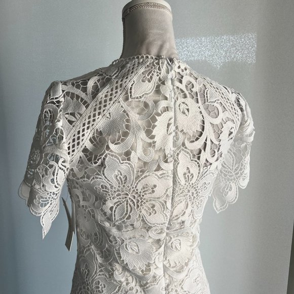 Shoshanna White Lace Midi Dress - Picture 4 of 8